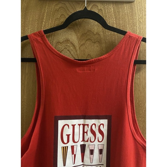 Vintage GUESS Regatta 90's Unisex Size XL Tank Top Sleeveless USA Red - Picture 9 of 14